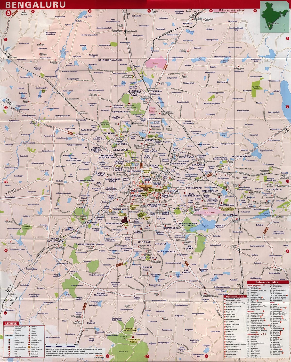 Bangalore atraksyon touris kat jeyografik
