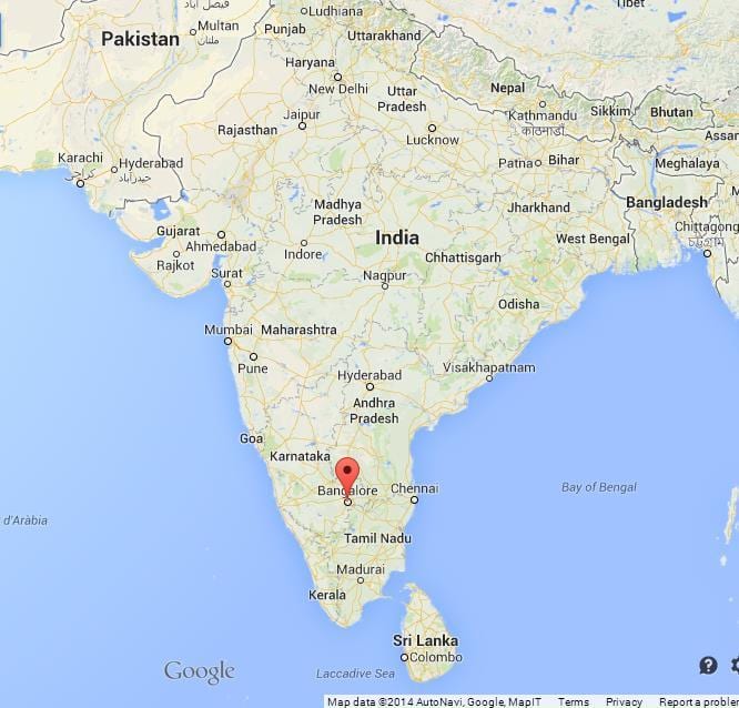 Banglore nan kat jeyografik la nan peyi zend