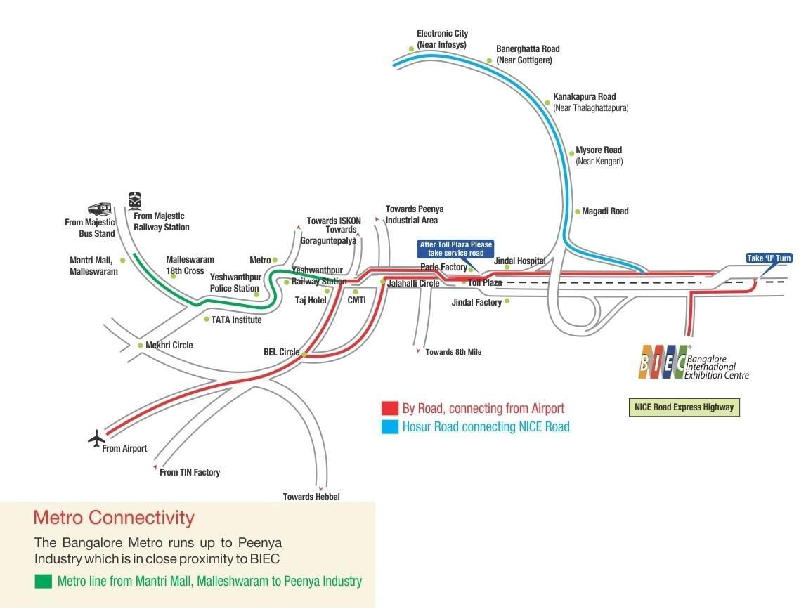 kat jeyografik nan Bangalore Entènasyonal Egzibisyon Centre