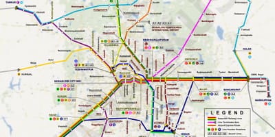 Kat jeyografik nan Bangalore estasyon tren
